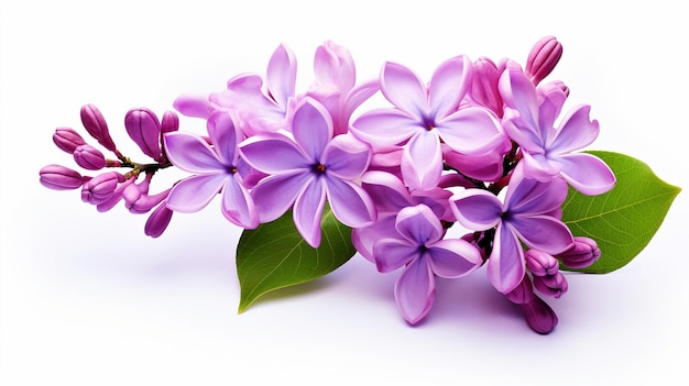 Photo of beautiful Lilac flower isolated on white background