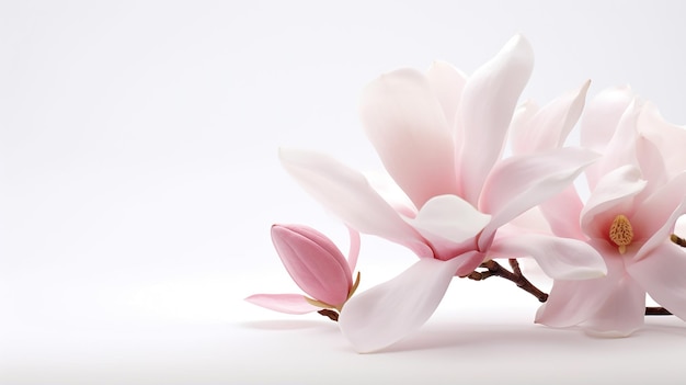  바탕 에 고립 된 아름다운 마그놀리아 꽃 의 사진