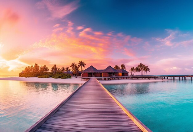 Photo of beautiful Maldives hotels and beach