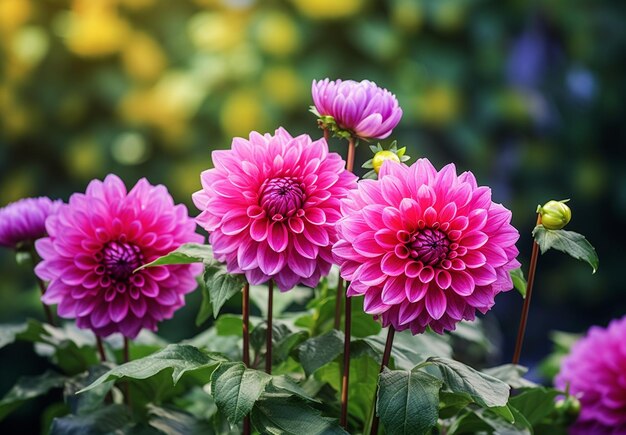 Foto foto bellissimi molti tipi di fiori nel giardino dietro bellissimo verde naturale sfocatura luce solare