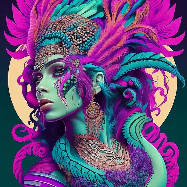 Photo of a beautiful of medusa illustration ai generated