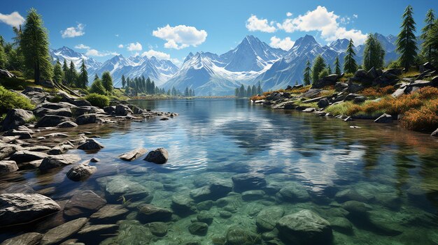 Photo beautiful mountain lake background