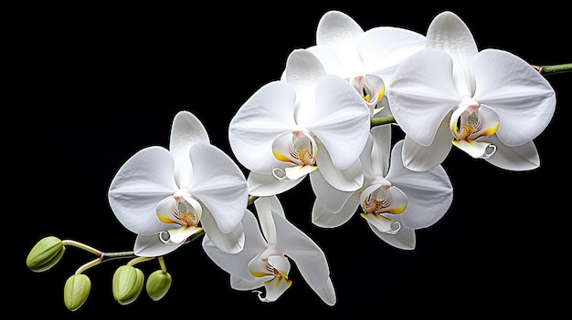 白い背景に隔離された美しいオルキディアの花の写真