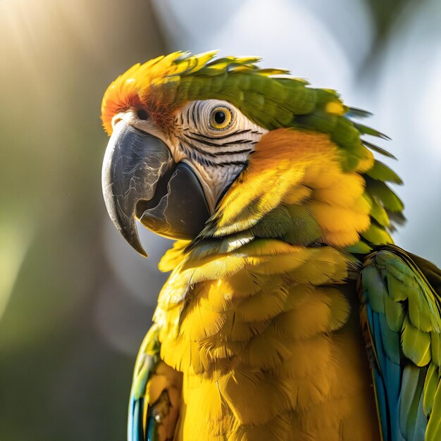 Photo photo of a beautiful parrot with sunlight