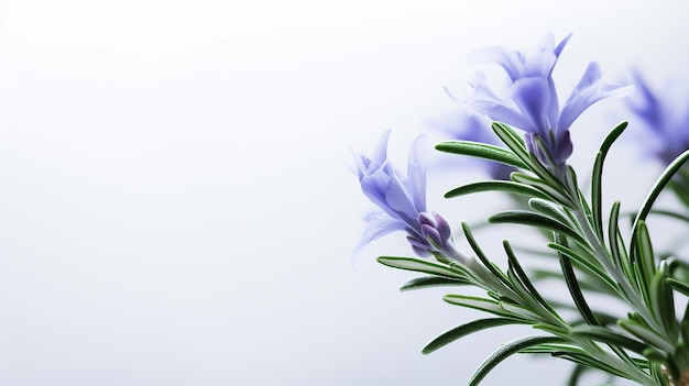 Photo of beautiful Rosemary flower isolated on white background