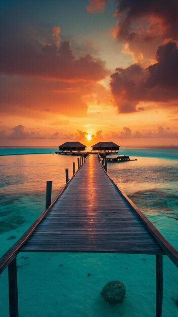 Foto foto della bellissima spiaggia di sabbia bianca, l'atmosfera turistica tradizionale delle vacanze alle maldive