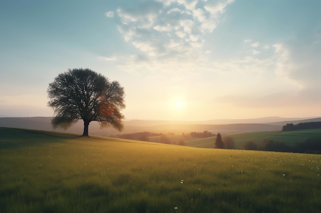 Photo beautiful scenery of a tree with a nature view