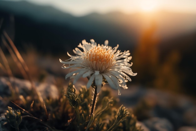 写真美しい小さな花自然な色のぼやけた背景 ai を生成