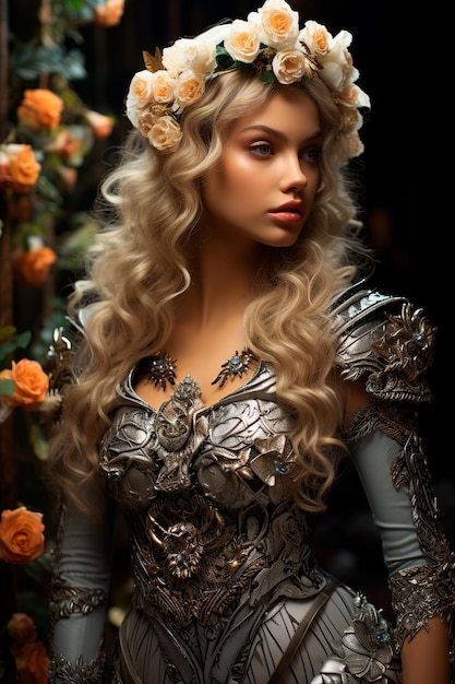 photo of a beautiful ultra realistic elf queen