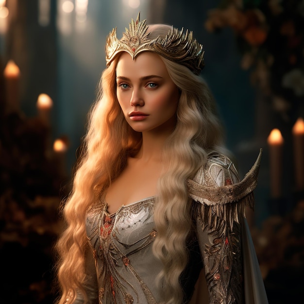 photo of a beautiful ultra realistic elf queen