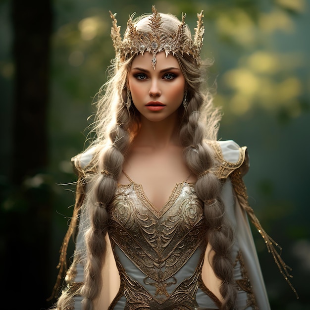 photo of a beautiful ultra realistic elf queen