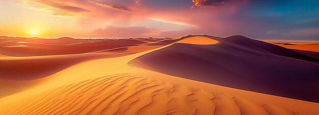 Photo beautiful view of desert sand dunes at afternoon in sunny day