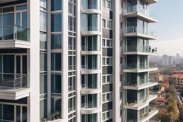 Photo a beautiful view of residential building from window