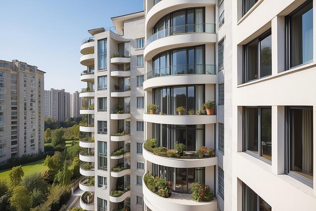 Photo a beautiful view of residential building from window