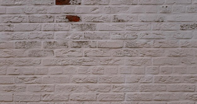 Photo of beautiful vintage brick wall in house interior, wide\
panorama of brick wall