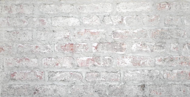 photo of beautiful vintage brick wall in house interior, wide panorama of brick wall