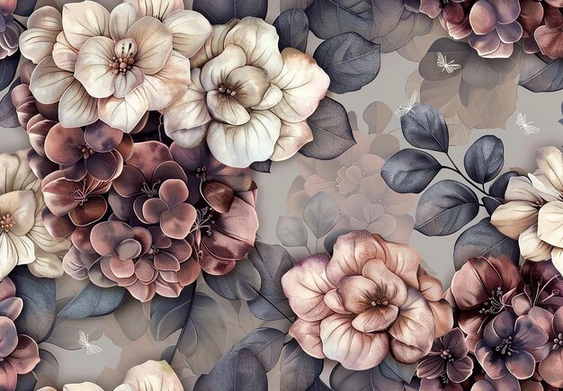 Photo of beautiful vintage floral pattern background design