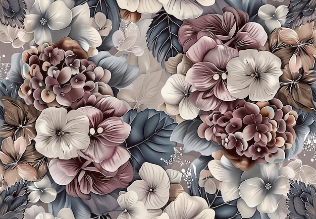 Photo of beautiful vintage floral pattern background design