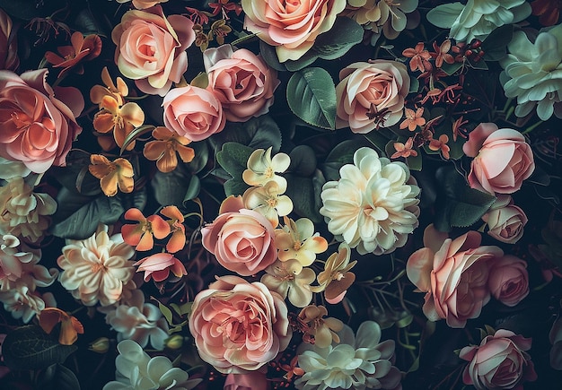 Photo photo of beautiful vintage floral pattern background design