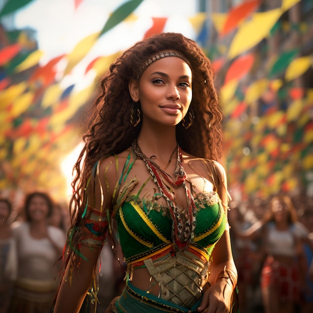 photo of a beautiful woman celebrating the independence of brazil