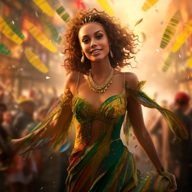 photo of a beautiful woman celebrating the independence of brazil