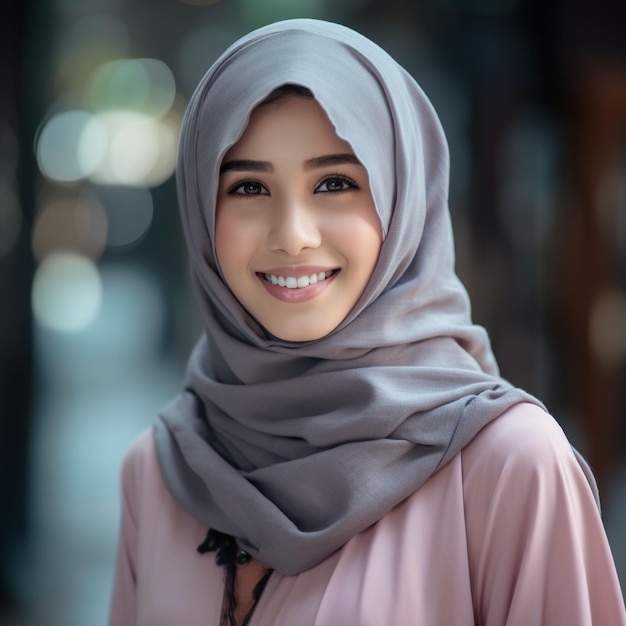 photo beautiful woman wearing hijab