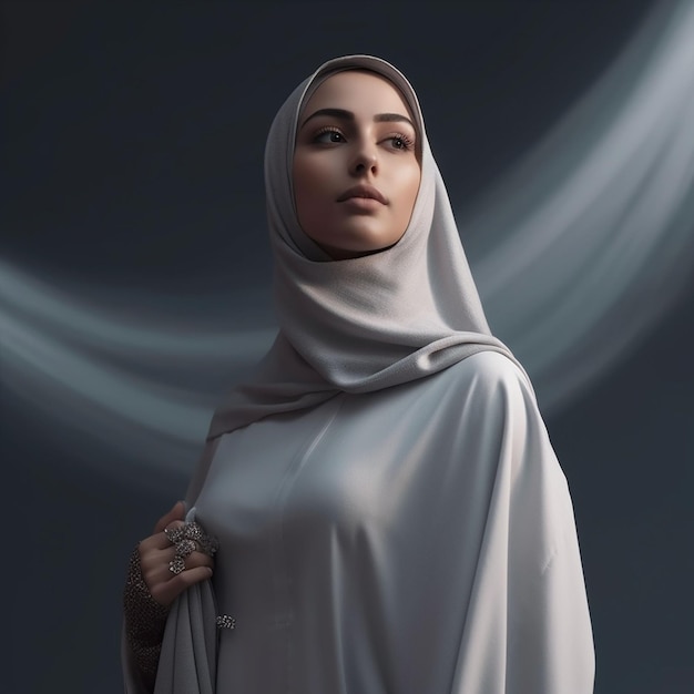 photo beautiful woman wearing hijab