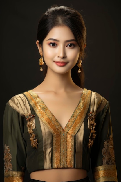 Photo a beautiful woman wearing traditional dress