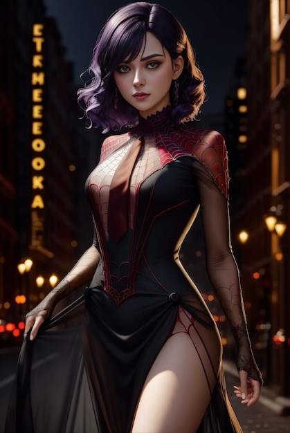 Photo of a beautiful woman with super hero costume