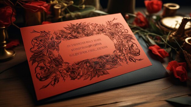 A photo of a beautifully designed event invitation