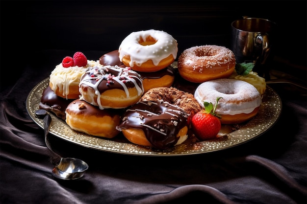 Photo beauty assorted donuts