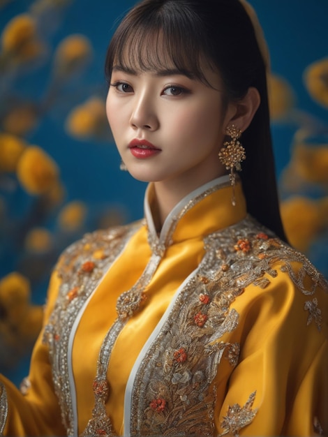 A photo beauty model with chinese dress