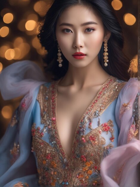 A photo beauty model with chinese dress