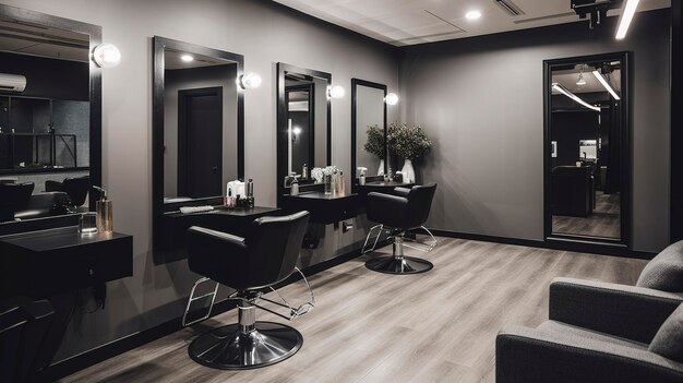 A Photo of a Beauty Salon Hair Treatment Area with Conditioning Products