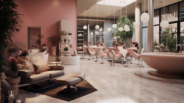 Photo a photo of a beauty salon with a relaxing ambiance