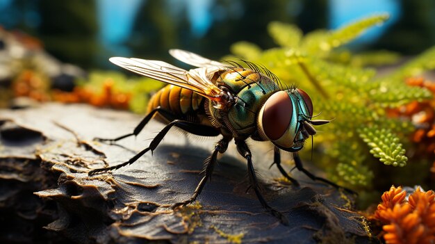 a photo of bee on the leaf