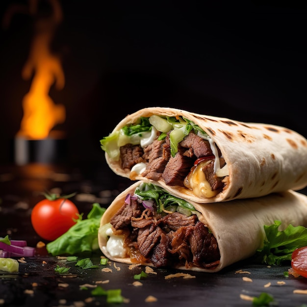 Photo of beef Shawarma wraps