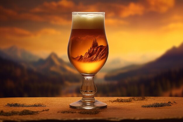 A photo of a beer in a glass