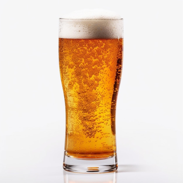 Photo of beer with no background with white back