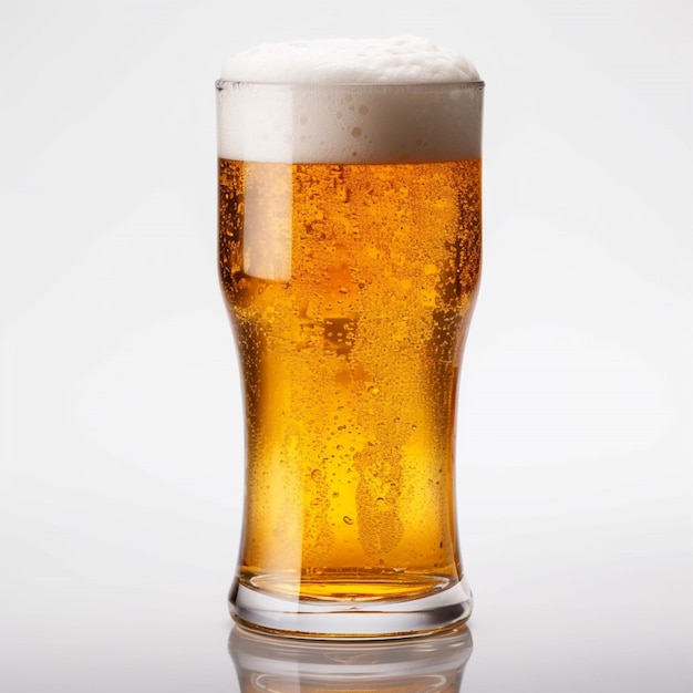 Photo of beer with no background with white back