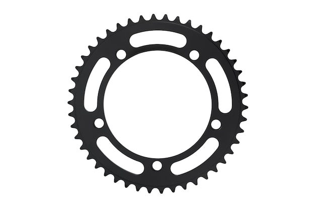 Photo photo of a bicycle sprocket on white background