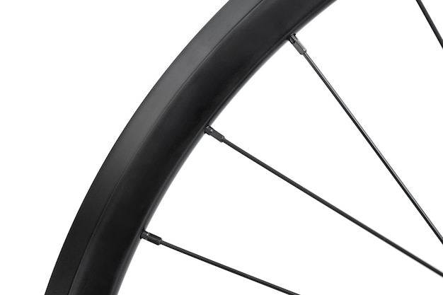 photo bicycle wheel on white background spare parts for transport