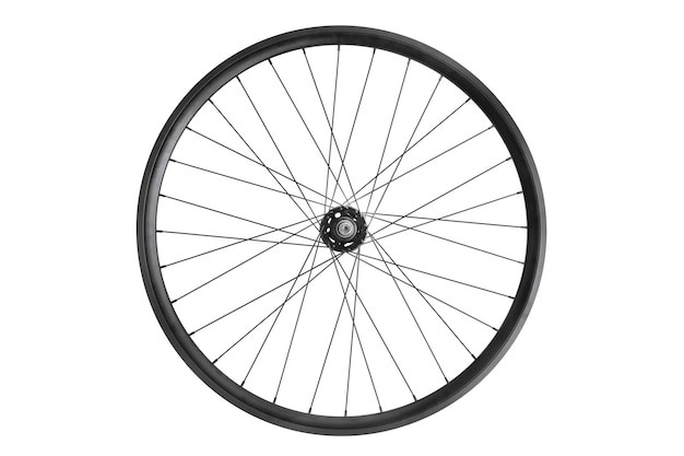 Photo bicycle wheel on white background Spare parts for transport