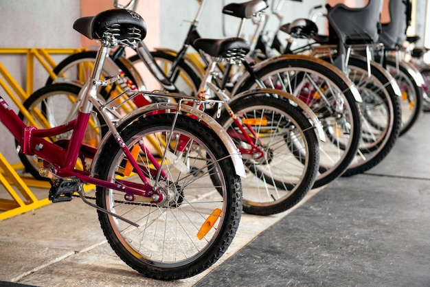 Photo of bicycles in the parking lot