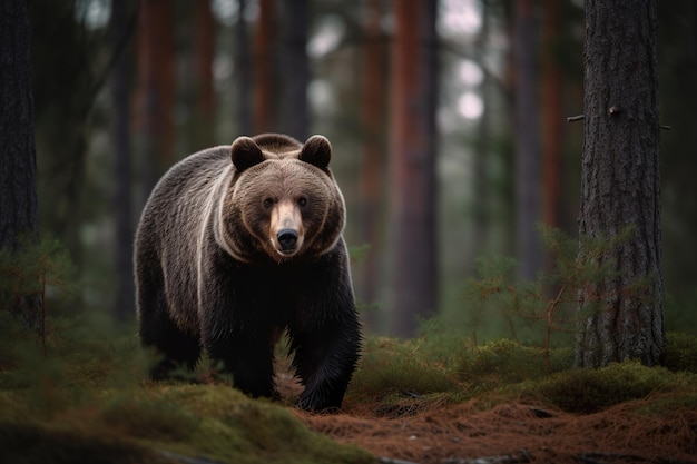 森の中の大きなクマの写真