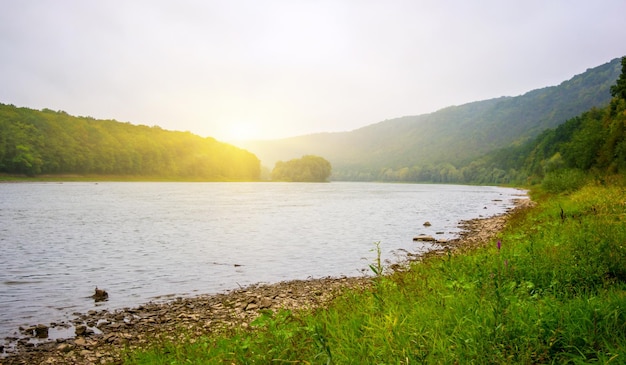 Photo of big beautiful river view from beach