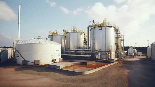 A photo of a bioenergy facility with organic waste bio fuel