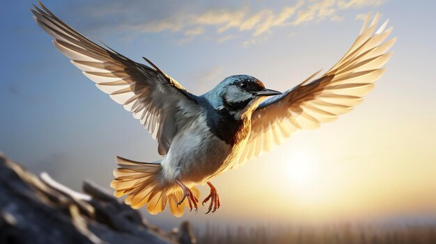 Photo a photo of a bird participating in flight recall training