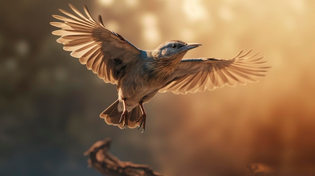 A photo of a bird performing a flight trick