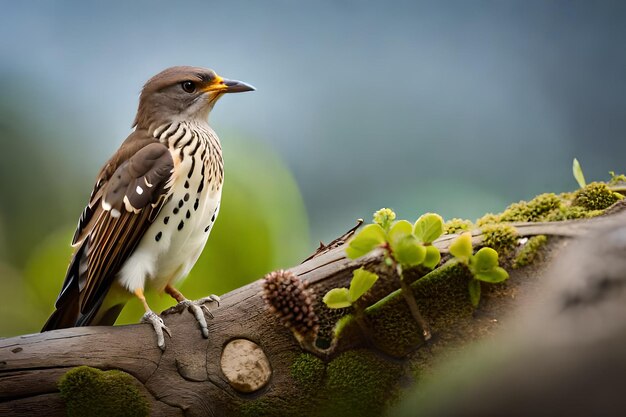 Photo a bird with a worm in its beak